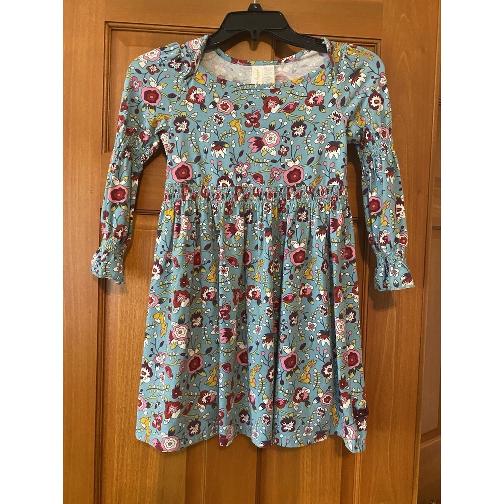 Matilda Jane Girls Floral Painterly Lap Dress Size 8 paint by numbers Blue